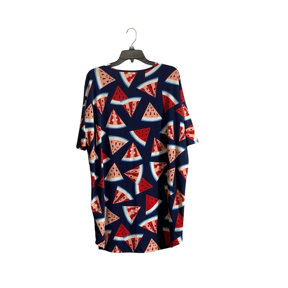 LuLaRoe Medium Women Long Tunic Top Watermelon Print Picnic Summer - Picture 2 of 8